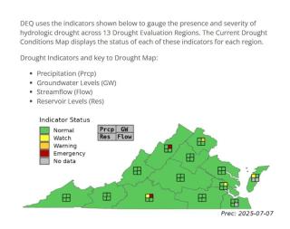July 7, 2025 DEQ Drought Map